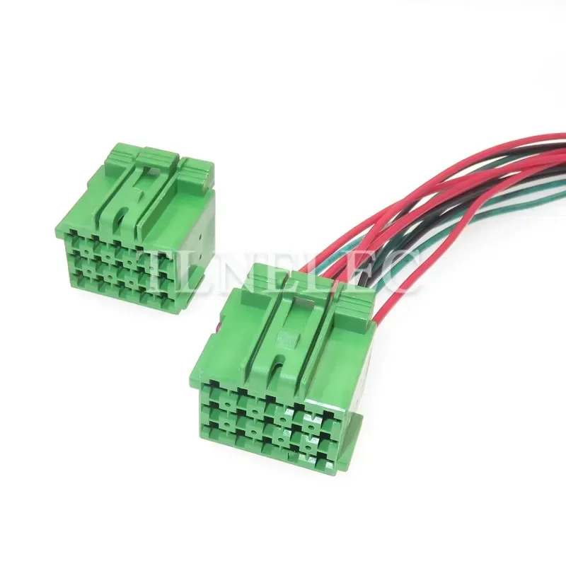 15 Pin Way 1-967623-2 Car Plastic Housing Unsealed Connector Auto Parts Green Automobile Wire Harness Socket With Wires