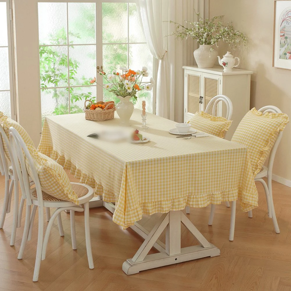 Square Rosa Gingham Tablecloth 140cm x 140cm Pure Cotton Fabric for Dining Outdoor Events and Interior Table Accent