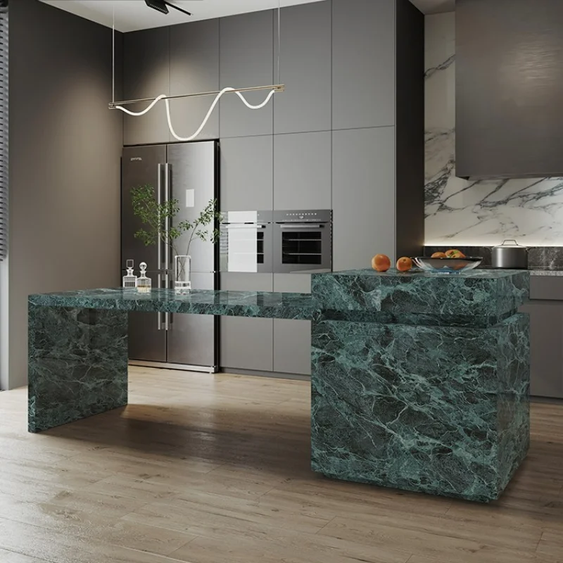 Zhongdao table integrated falling cabinet small apartment open kitchen rock slab bar customization