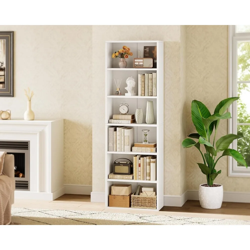 

6-Tier Open Bookshelf and Bookcase, Floor Standing Display Storage Shelves, Customized