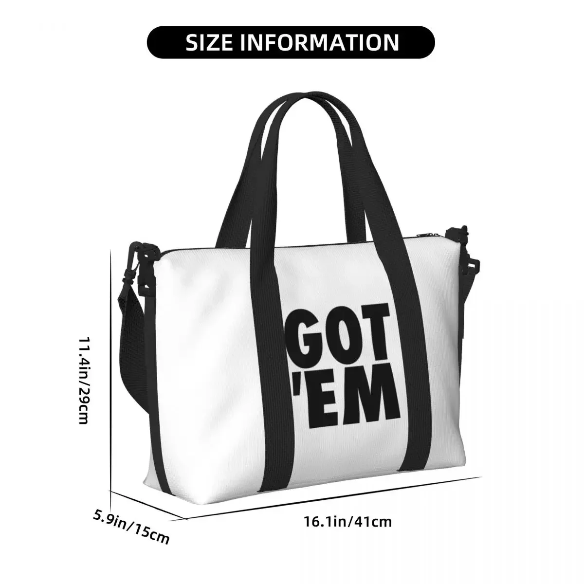 مخصص كبير GOT 'EM حمل حقيبة المرأة التسوق الكتف شاطئ الصالة الرياضية حقيبة السفر