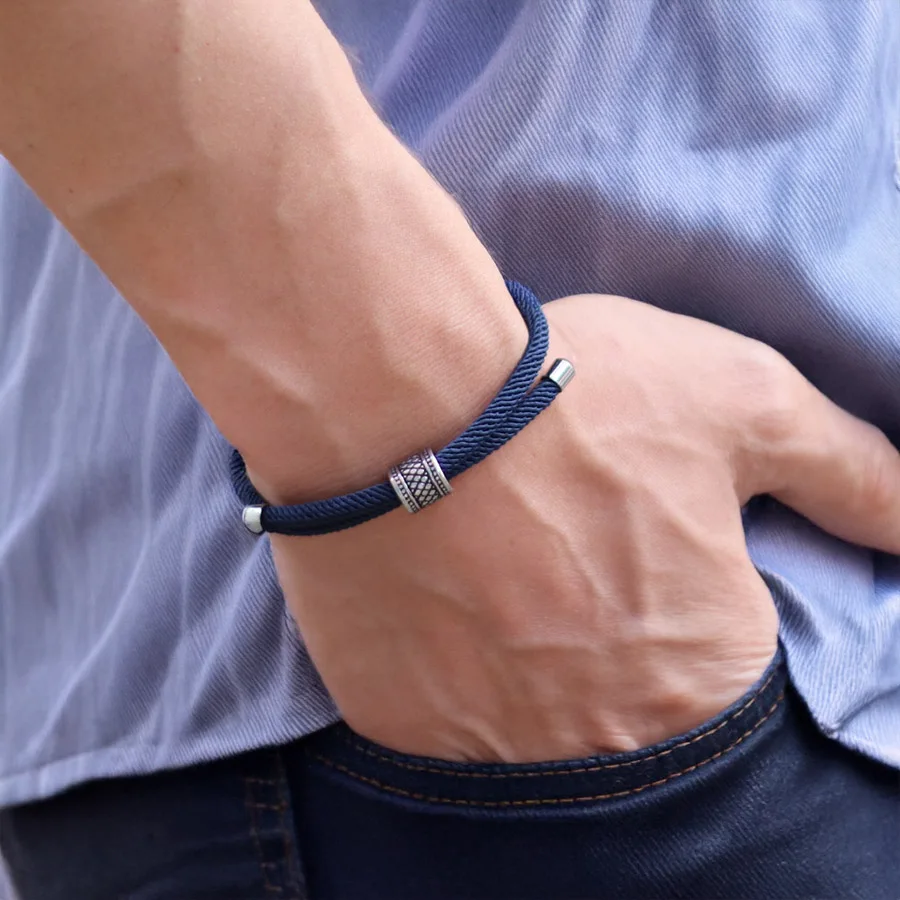 Leisure Handmade Nylon Rope Bracelet Men Stainless Steel Adjustable 9 Colors Available Braslet Outdoor Sports Homme Daily Joias