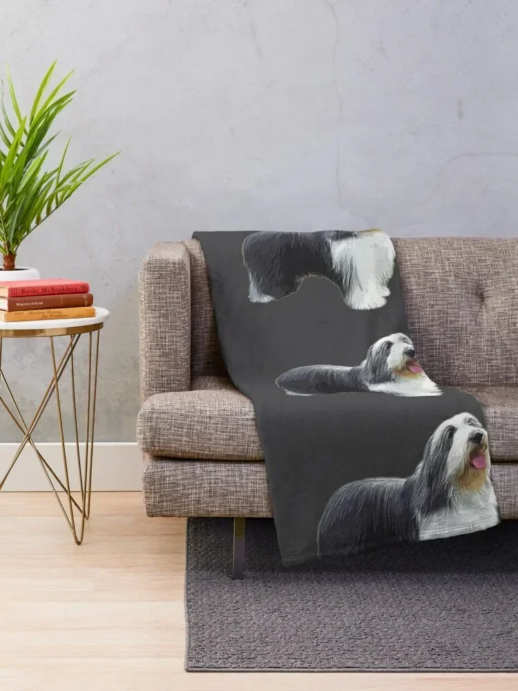 Bearded Collie Standing Throw Blanket Kid'S christmas gifts Blankets