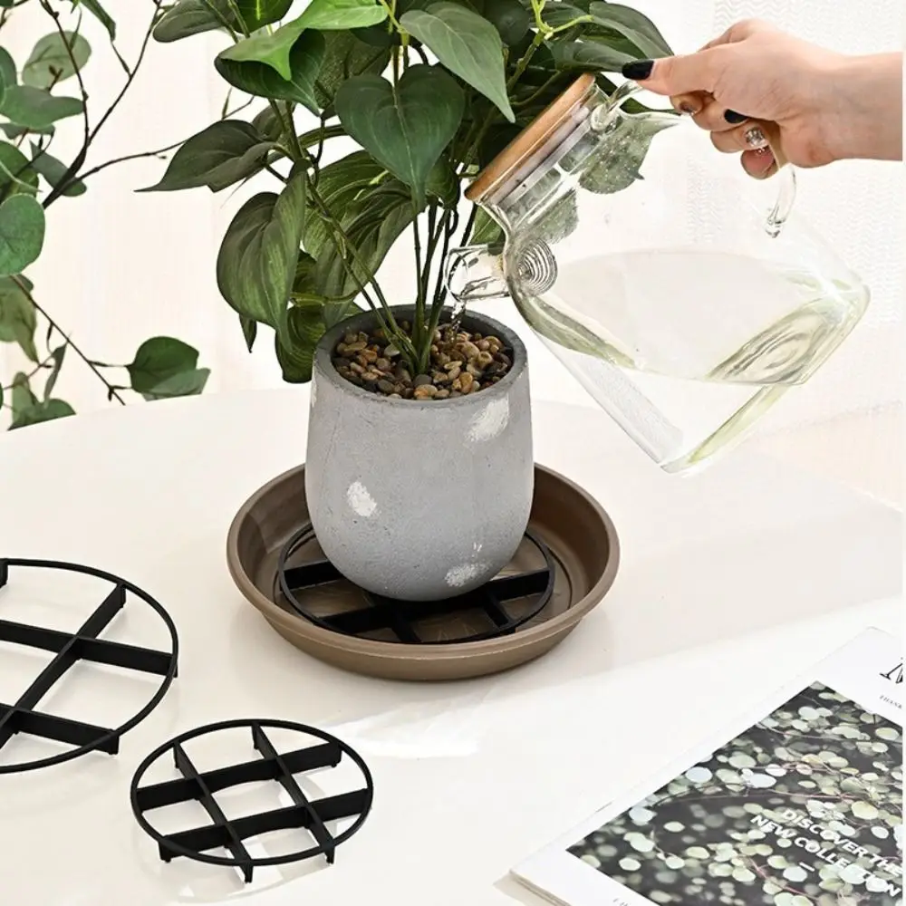 Plant Saucer Flower Pot Bracket Drainage Rack Stand Anti Rotting Root Reusable Mesh Pad Plants Root Rot Prevention Gardening