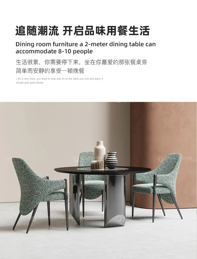 طاولة طعام رخامية فاخرة وخفيفة الوزن جديدة #4