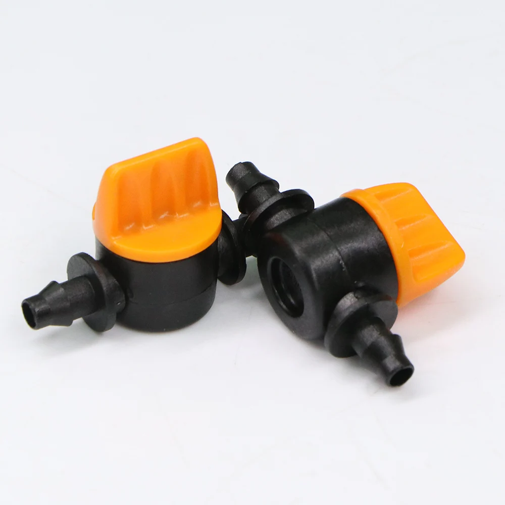 

30pcs 1/4" 4/7mm Barb Mini Valve Hose Adapter Switch Coupling Joints for Garden Drip Irrigation Watering Accessories Stop Water