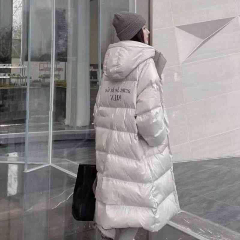 Parka Jackets for Women Pink Trench Hoodie Quilted Padded Overcoat Woman Coat Duck Down Long Padding Black Thick Windbreaker Hot