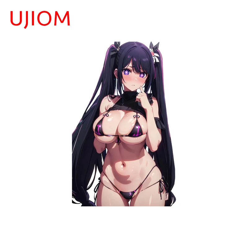 UJIOM NSFW Bare Boobs Bikini Hoshino Wall Sticker Seductive Purple Long Hair Waifu Decal Pretty Adhesive Wallpaper Decoration