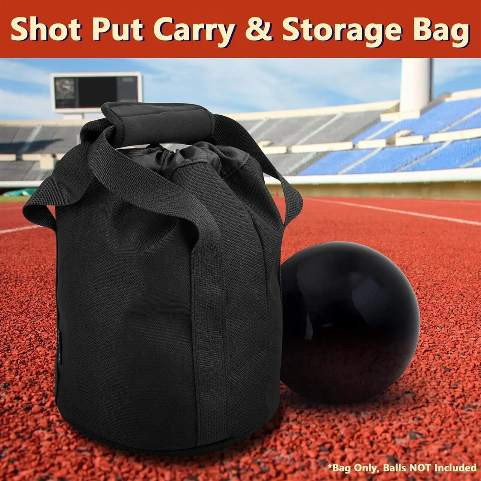 

Shot Put Carry Bag with Foam Pad Portable Comfortable Storage Pouch Shot Put Outdoor Gym Carrier Bag for Training Practices