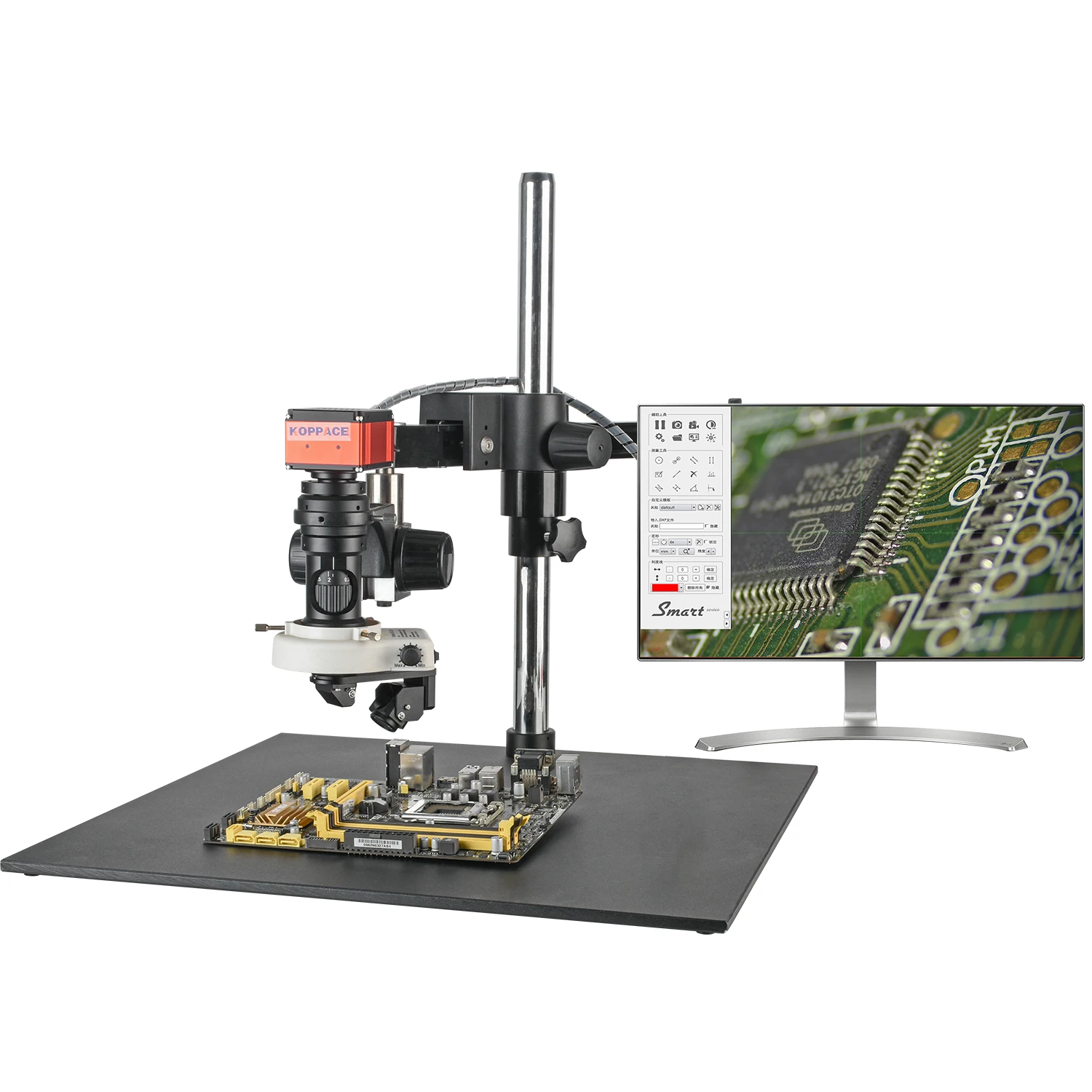 

Электронный микроскоп KOPPACE 2D/3D 360° ° Вращение 4K HD Imaging 23X-169X большой кронштейн для перекрестного рычага для путешествий