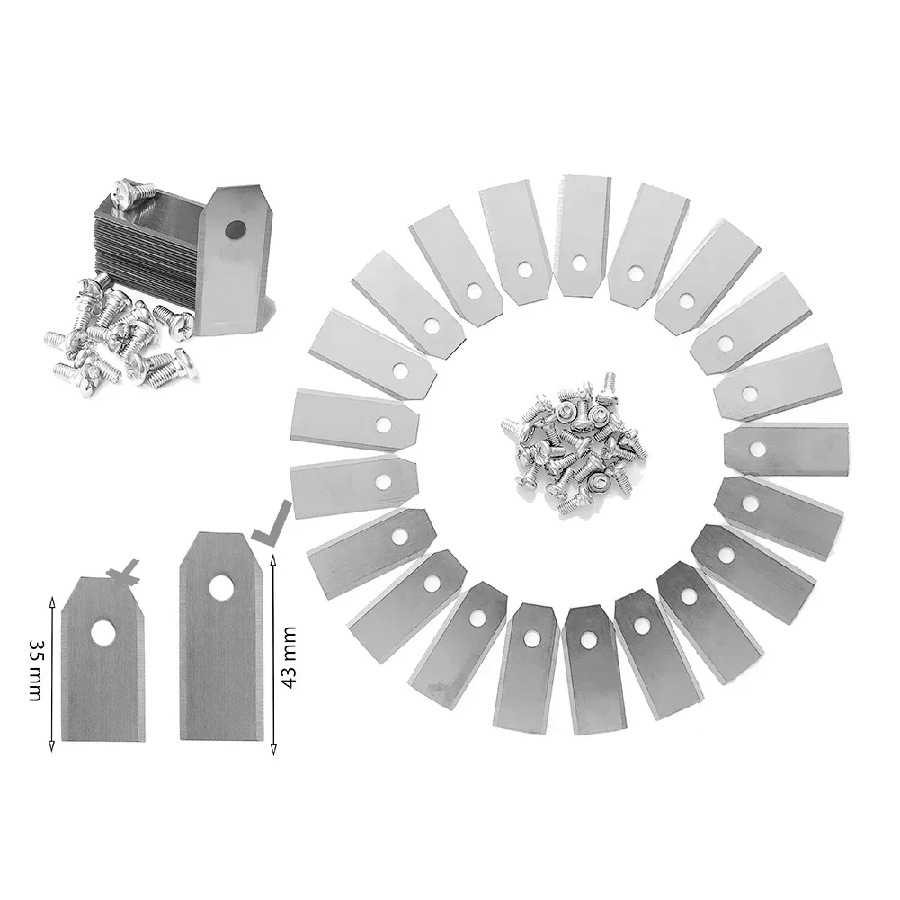 Long Life Span And Weather Resistant These 43mm Replacement Blades And Screws Are Perfect For Robotic Lawn Mowers