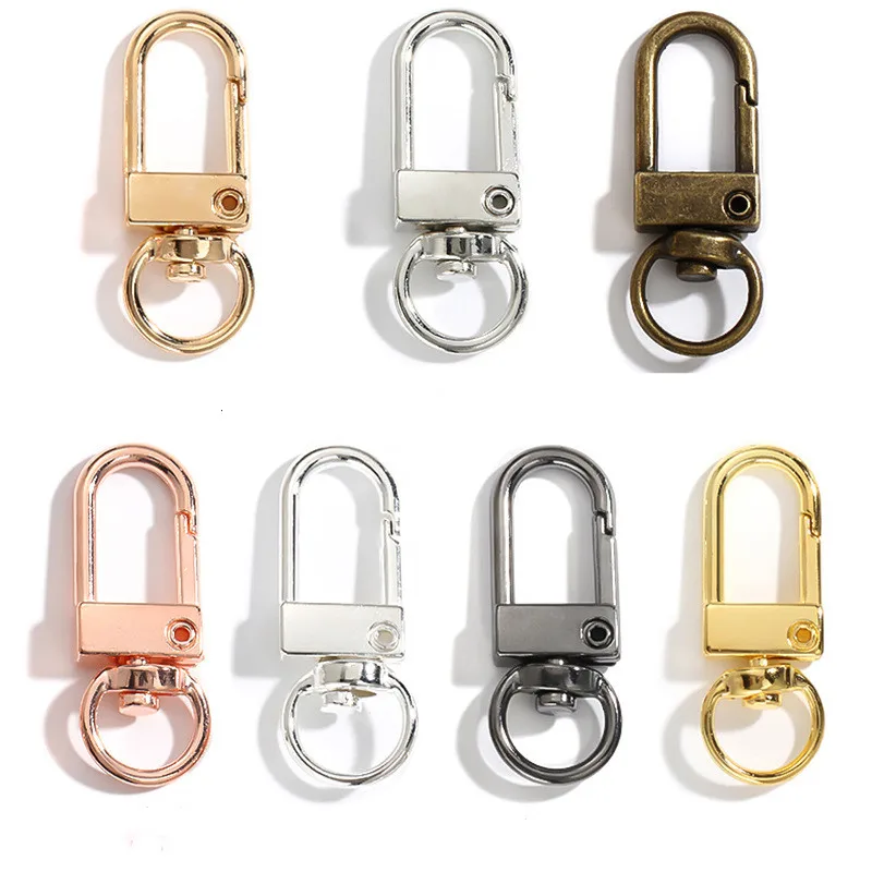 10pcs Gold Rotating Dog Buckle Lobster Clasps Hooks for DIY Jewelry Key Ring Chain Accessories Wholesale
