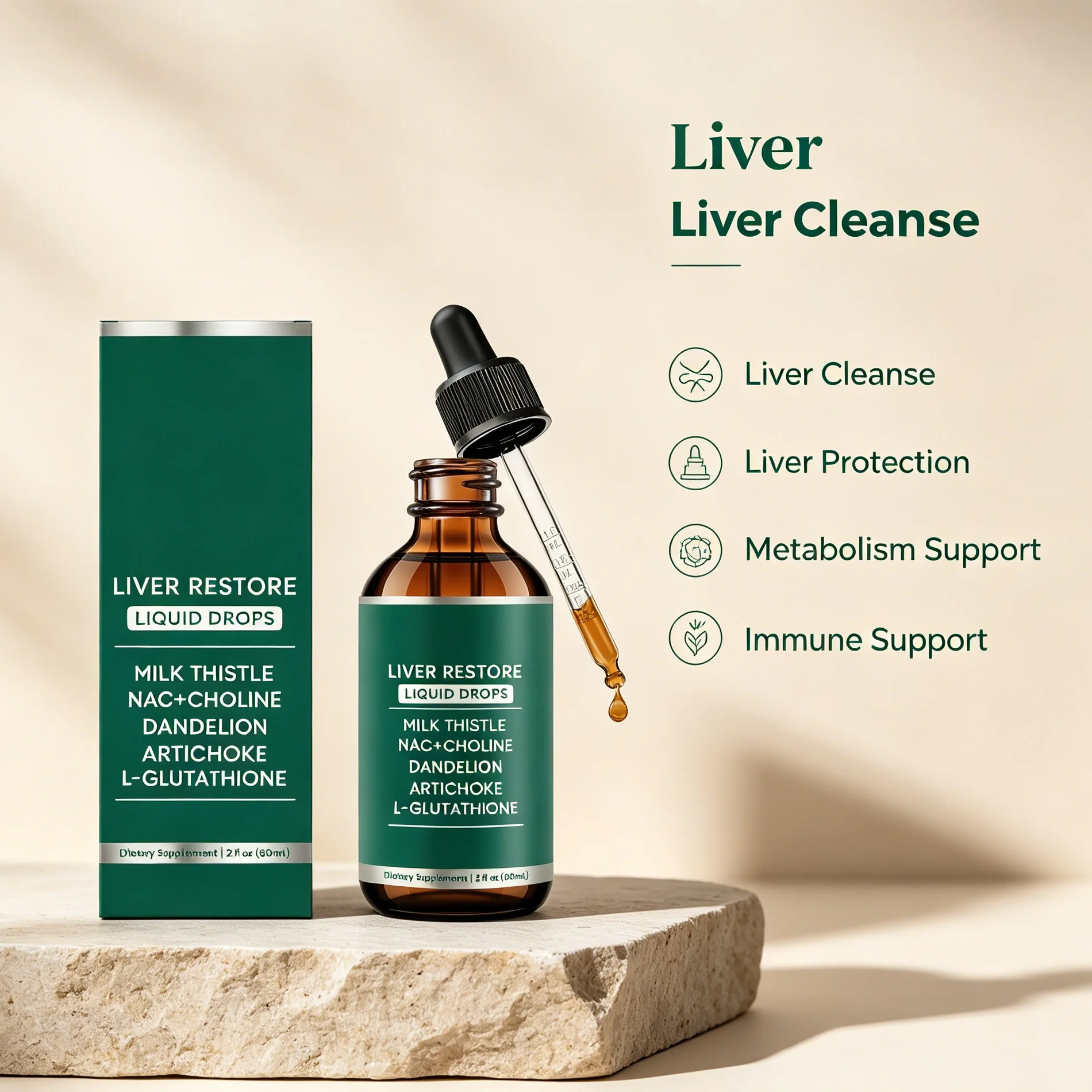 Milk Thistle Liver Detox Liquid Drops Natural Herbal Liver Cleanse Repair Support Supplement for Men Women