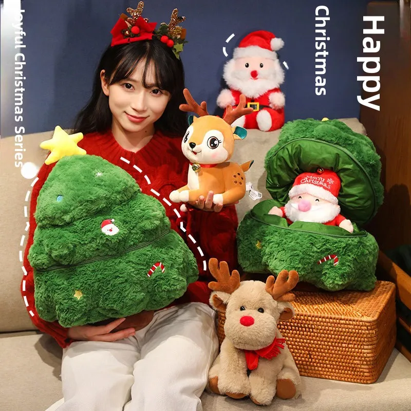 

Мягкая игрушка-олень Cisas Tree Plu, кукла Санта-Клауса, подарок на Рождество, мягкие плюшевые игрушки для всех возрастов