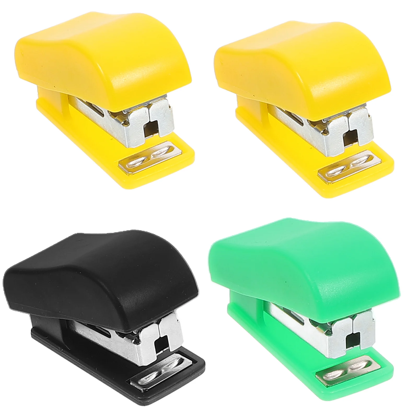 4Pcs Mini Desktop Stapler Cartoon Compact Portable Office School Handheld Stapler Lightweight Fun Design Random Color