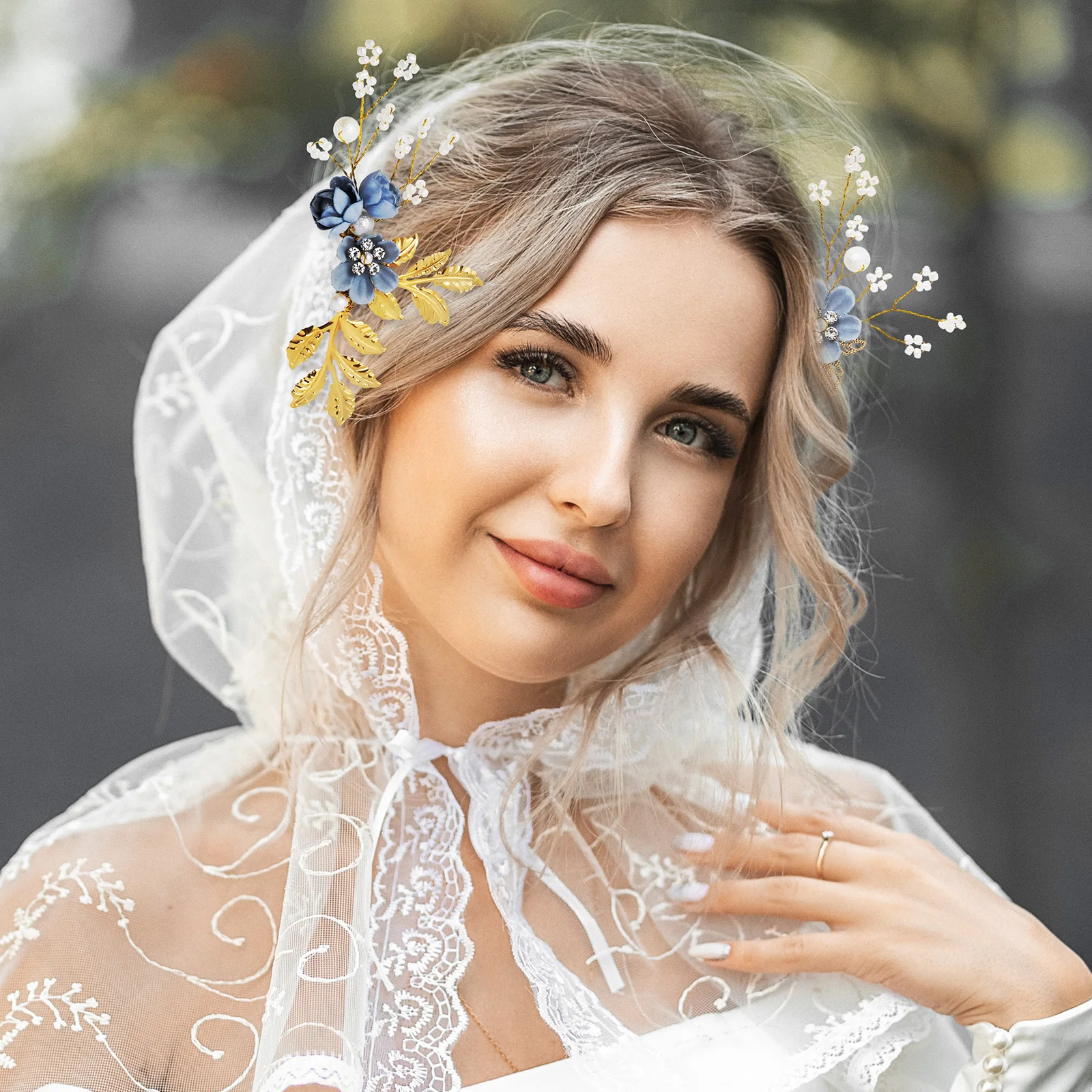 

1 set Pearl Comb Rhinestone Hair Accessories Floral Hairpins Slide Bun Holder Bridal Side Combs Decorative U Shaped Pins Wedding