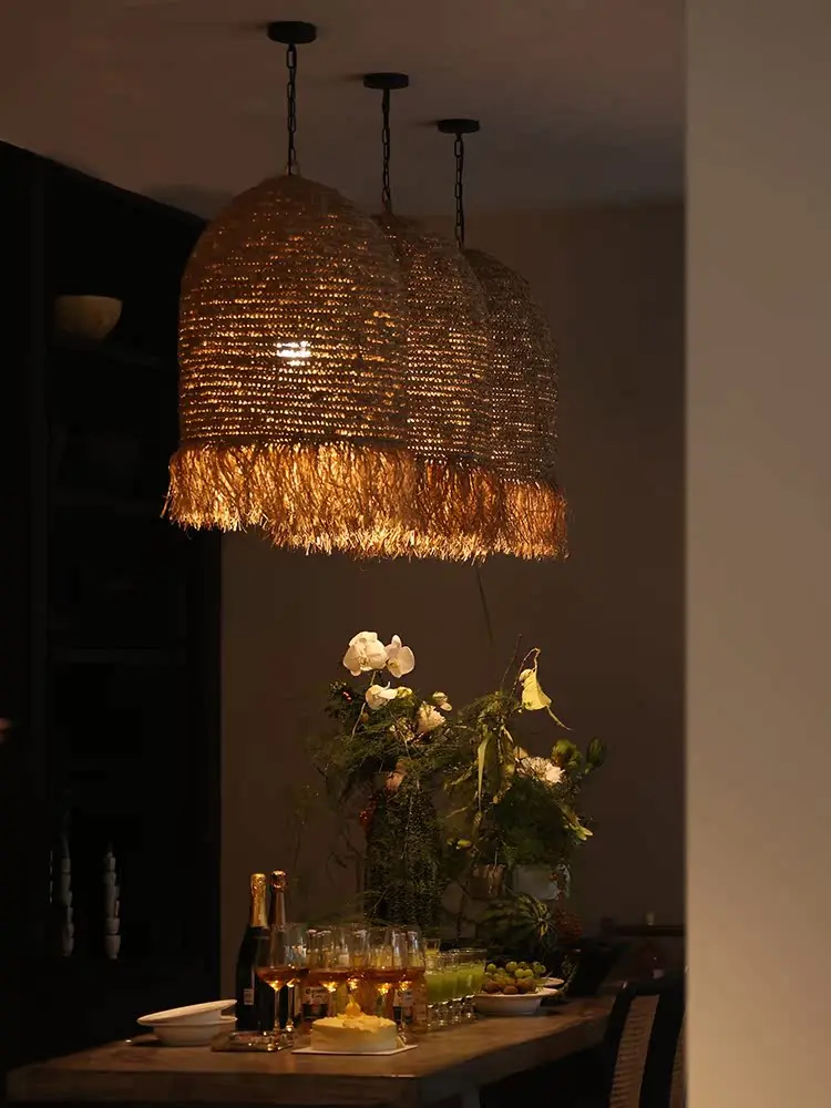 

Wabi Sansi Fengke Restaurant Chandelier Bar Light Natural Straw Designer Medieval Homestay Simple Retro Clothing Store Light