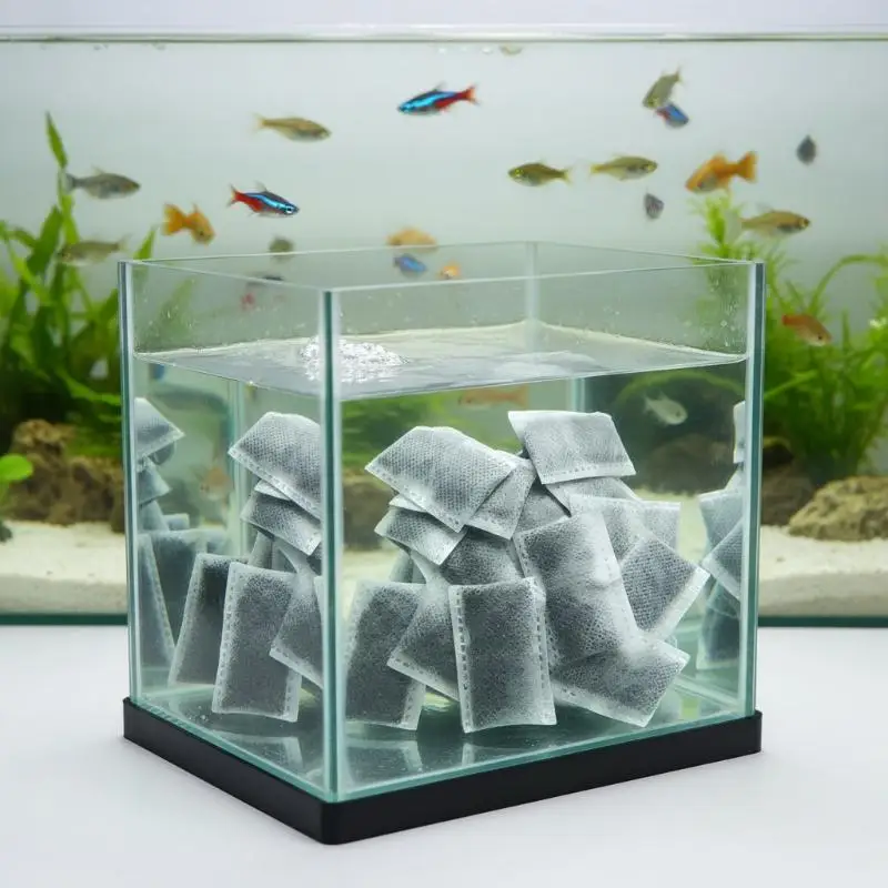 10/20/40pcs Aquarium Activated Carbon Bags Fish Tank Filter Activated Carbon Bags Filter Media Water Purifying Removes Odor view 3
