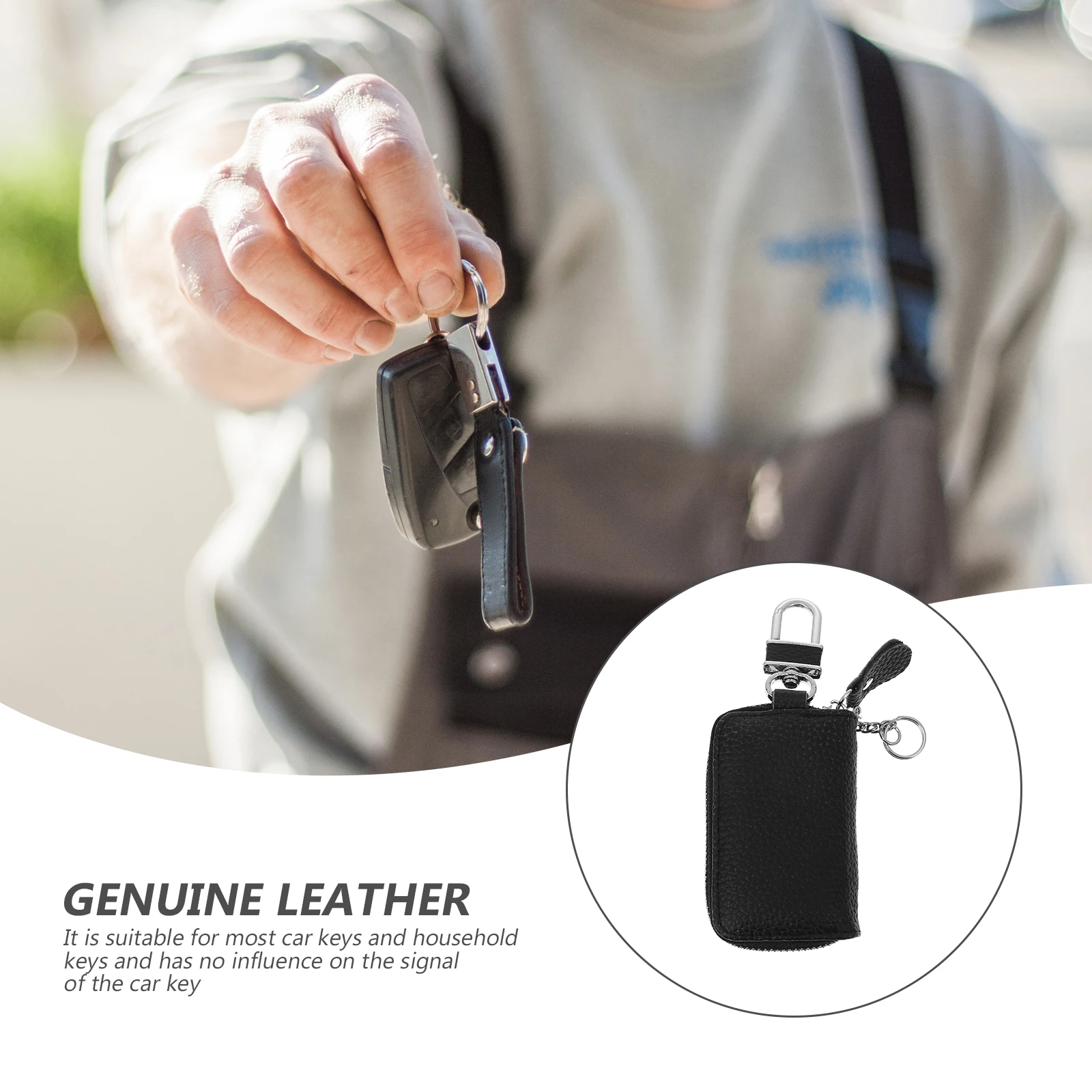 

1pc Organizer Zipper Key Case Wallet Genuine Protection Holder Pouch For Keys Auto Key Organizer Men Child