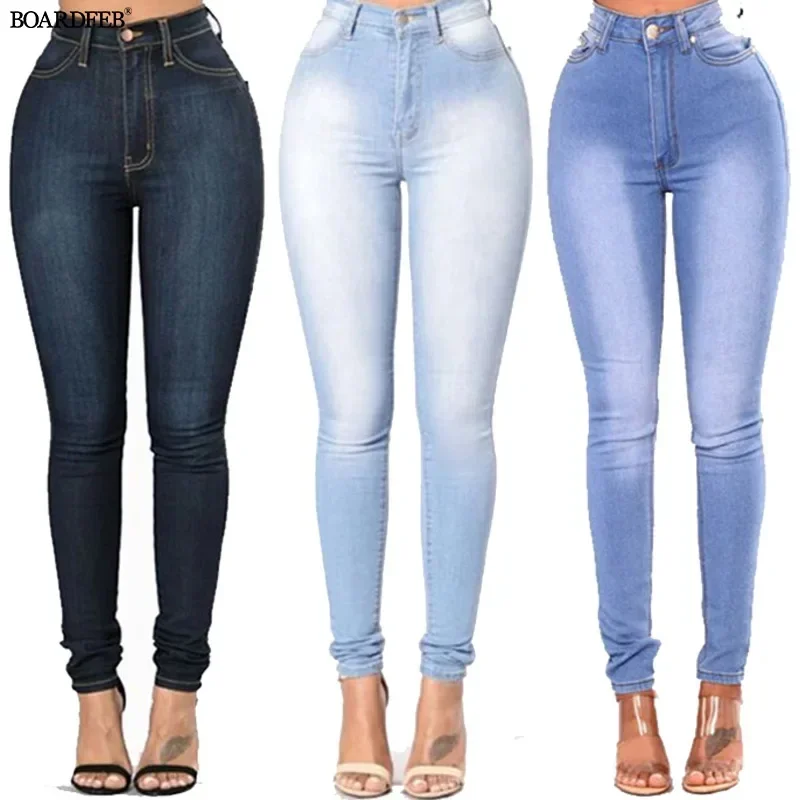 

Women High Waist Jeans 2023 Spring Summer Skinny Casual Office Lady Slim Lifting Butt Denim Pencil Pants Female Elastic Trousers