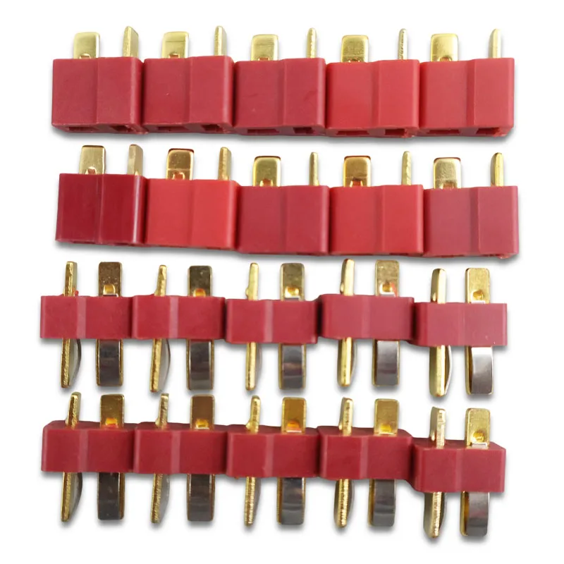 10/20PCS Plastic Shell With Copper Core Red T Plug MaleFemale Deans Connectors Style For RC Spare Parts truck boat