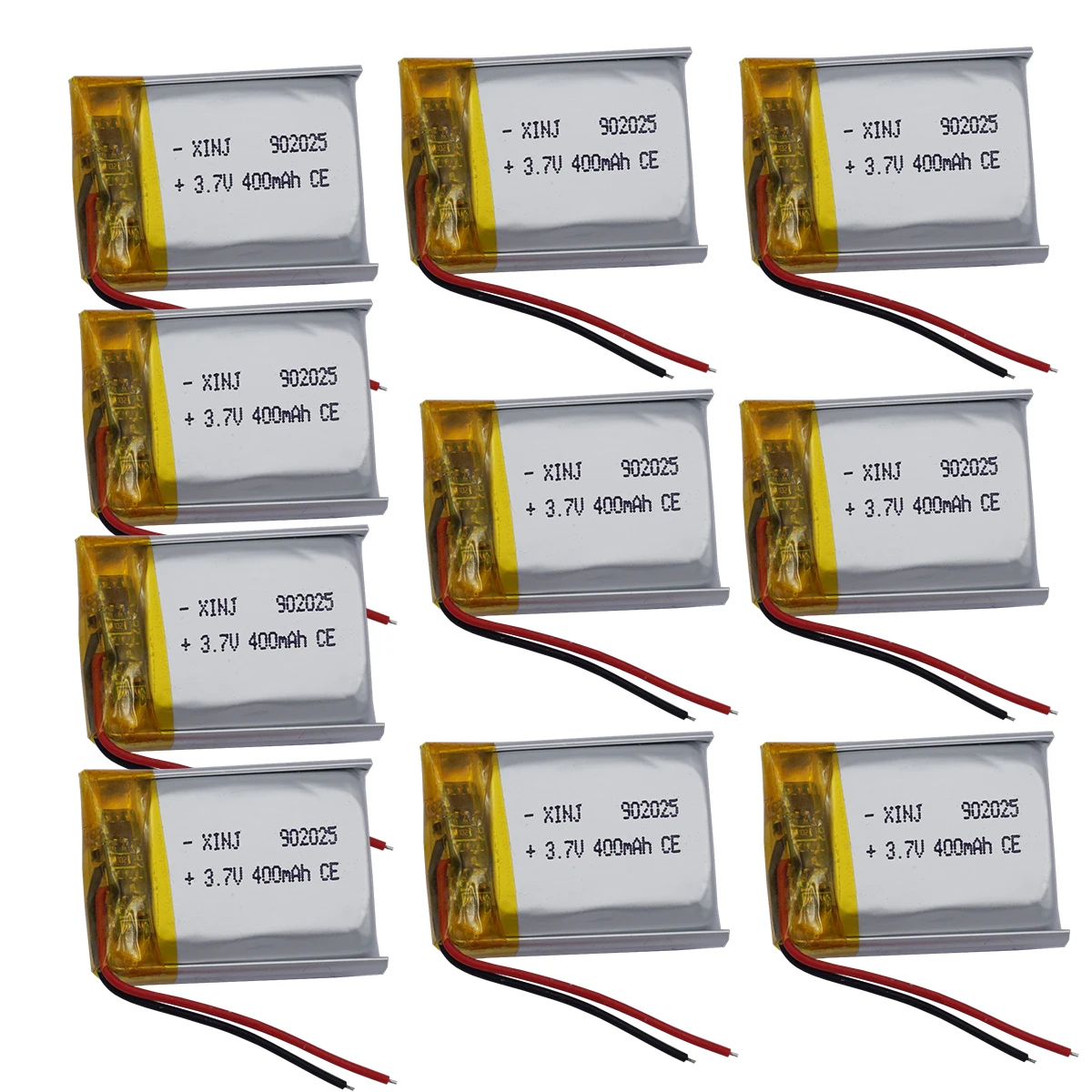 10pcs 3.7v 400mah 1.48Wh Replacement Li Lithium Battery 902025 Li-ion Cell For GSP Bluetooth Speaker Headphones Headset Pen Mp4