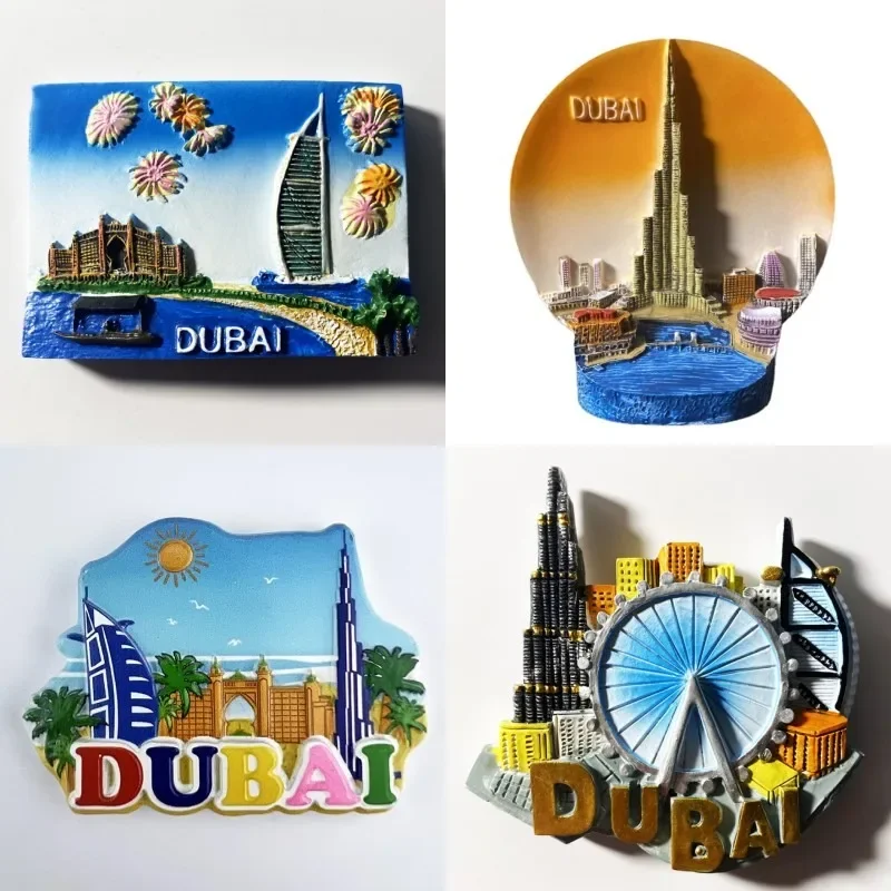 Dubai Fridge Magnets Burj Al Arab Travelling Souvenirs Fridge Magnetic Stickers Home Decoration Birhtday Wedding Gifts