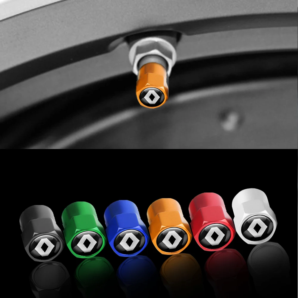 Tapas de válvula de neumático de rueda de coche, cubiertas de vástago de llanta para Renault RS Koleos Captur Kadjar Megane Clio Scenic Loguna Duster Logan Twingo
