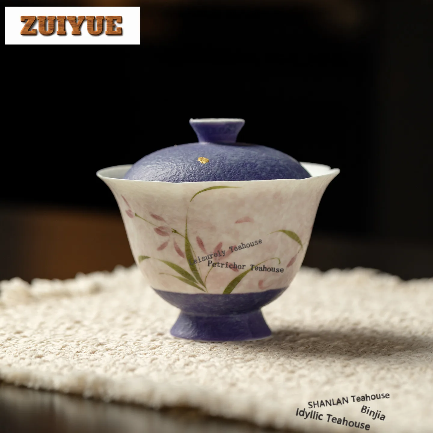 

130ml Hand-painted Orchid Gaiwan Traditional Tea Tureen Household Tea Bowl With Lid Kit Tea Making Cover Bowl Tea Services Gift