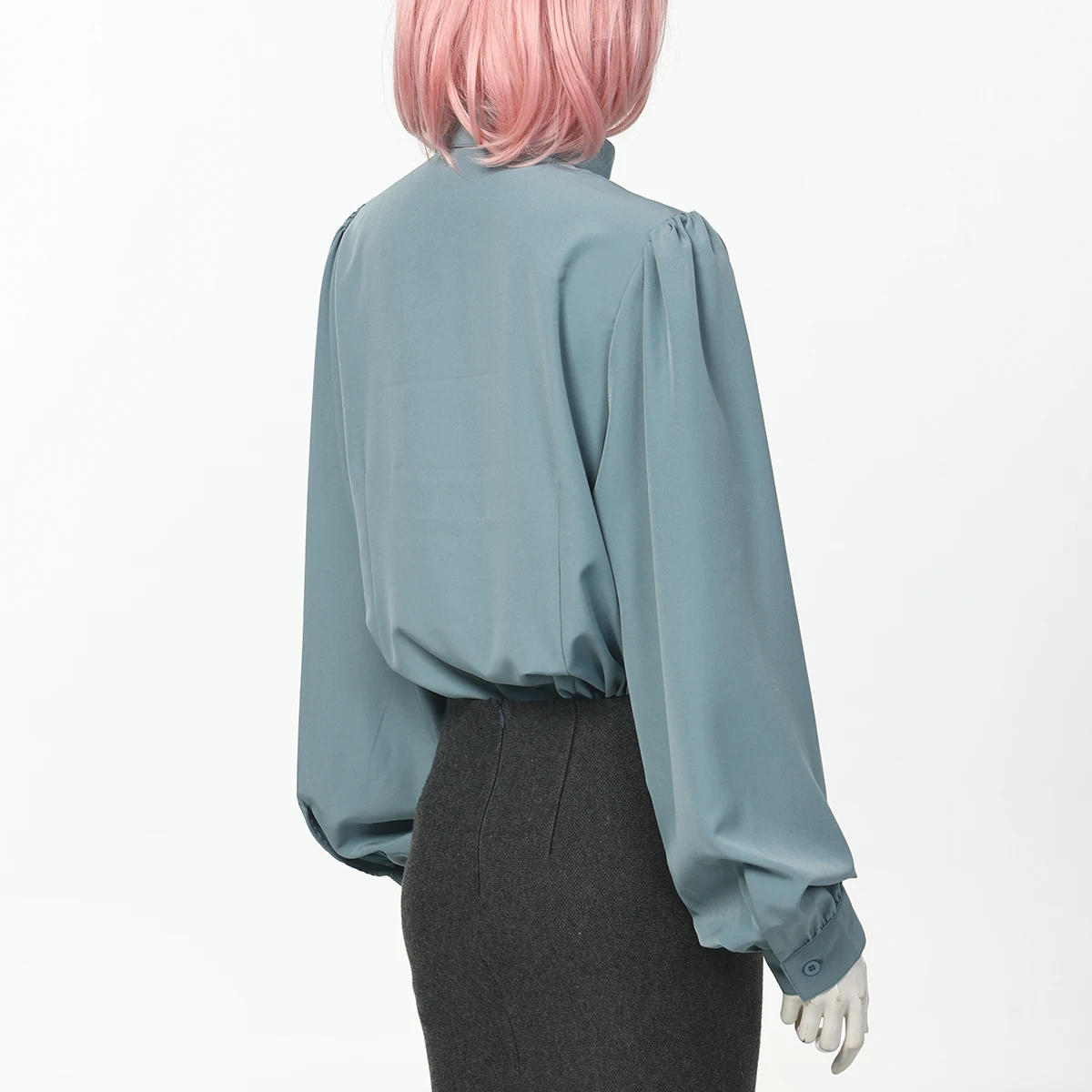 Tab Kragen Klerus Shirt Frauen Langarm Kirche Priester Uniform Tops Bluse