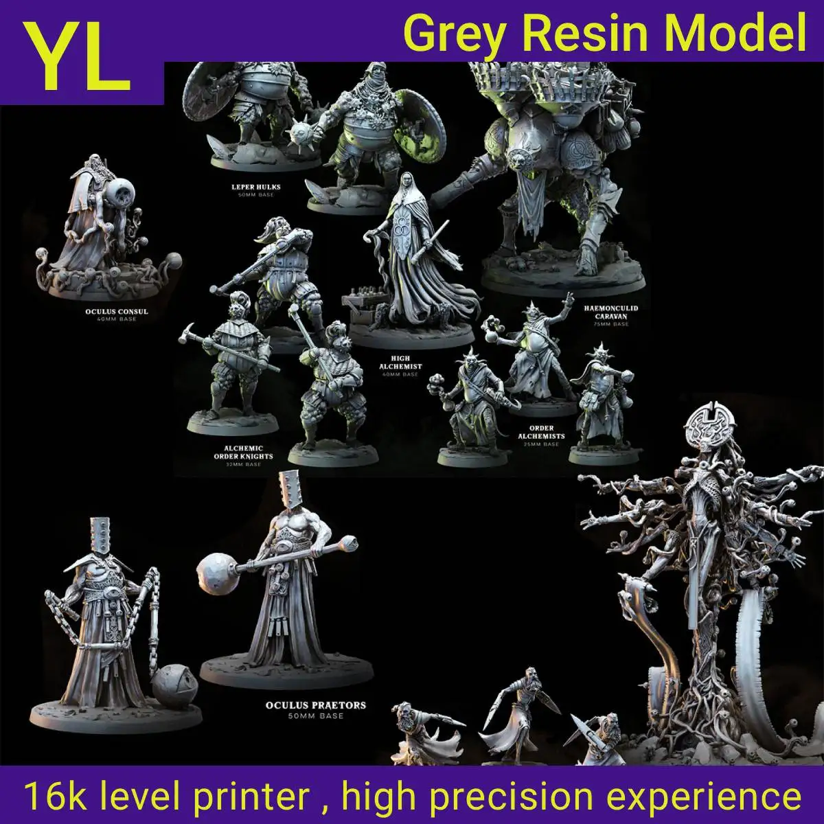 Grey resin miniature model, unassembled and uncolored game chess piece model