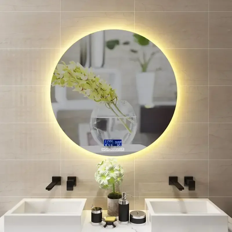 JITAI Custom-made Bathroom Led Backlit Lighted Mirror Bathroom Circle Mirror Led Light Bathroom Mirror