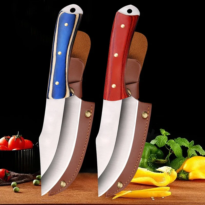 Utility Knife Slicing Fish Meat Vegetable Kitchen Knives Wood Handle Hand forged Blade Butcher Boning Knife Chef Camping Cleaver