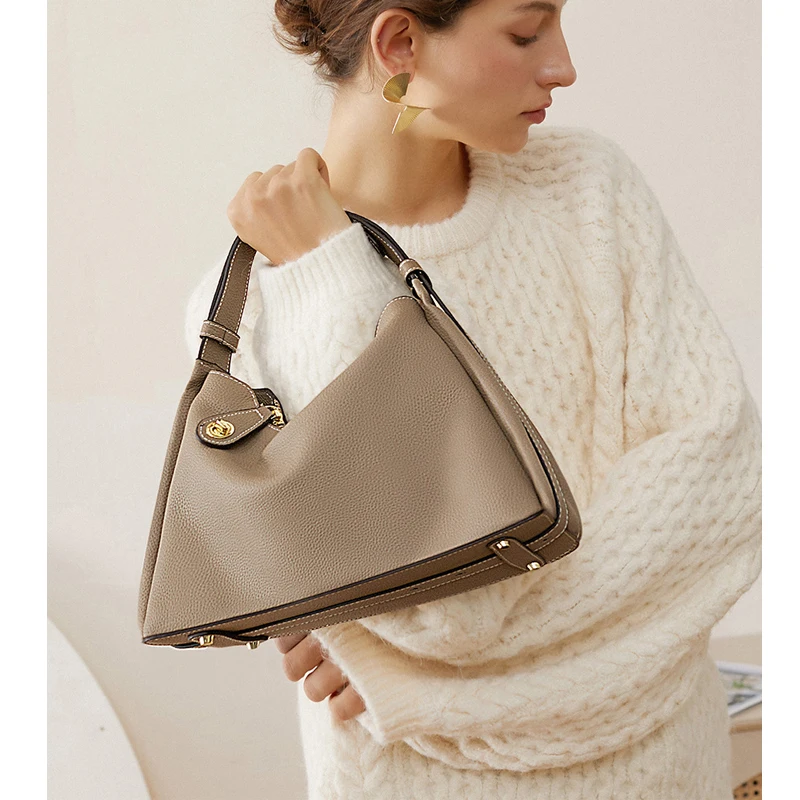 

Women's Cow Genuine Leather Shoulder Bag Female Natural Cowhide Soft Handbags Ladies Designer Luxury Crossbody Underarm Bags
