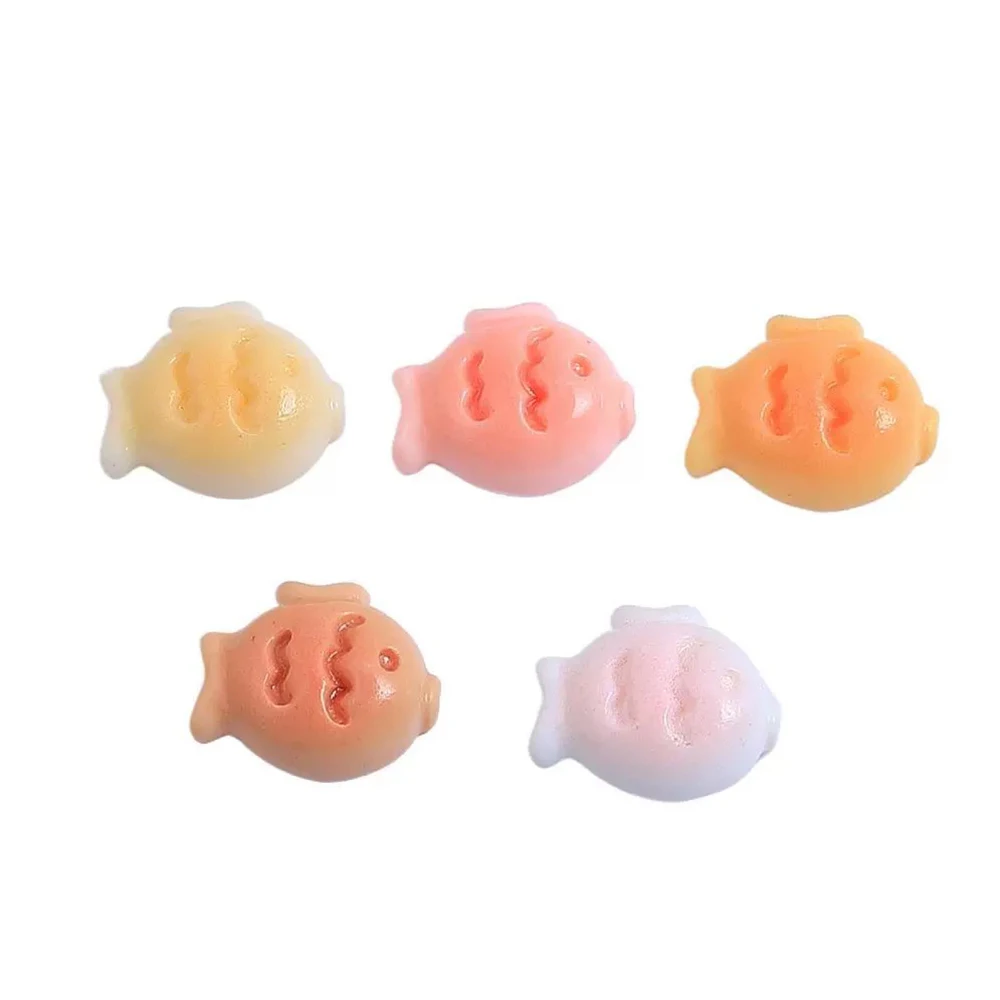 20PCS 11x14mm Mini Fish Series Miniature Flat Back Resin Cabochons For Hairpin Scrapbooking DIY Home Decor Craft Accessories