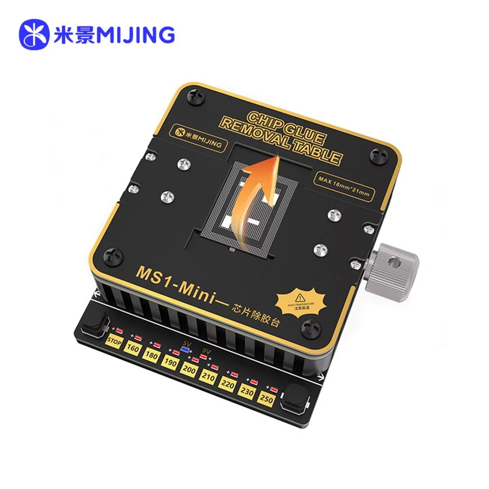 

Mijing MS1 Mini IC Chip Glue Removal Table Mobile Phone Motherboard IC CPU Heating Rework Repair Platform Desoldering Station