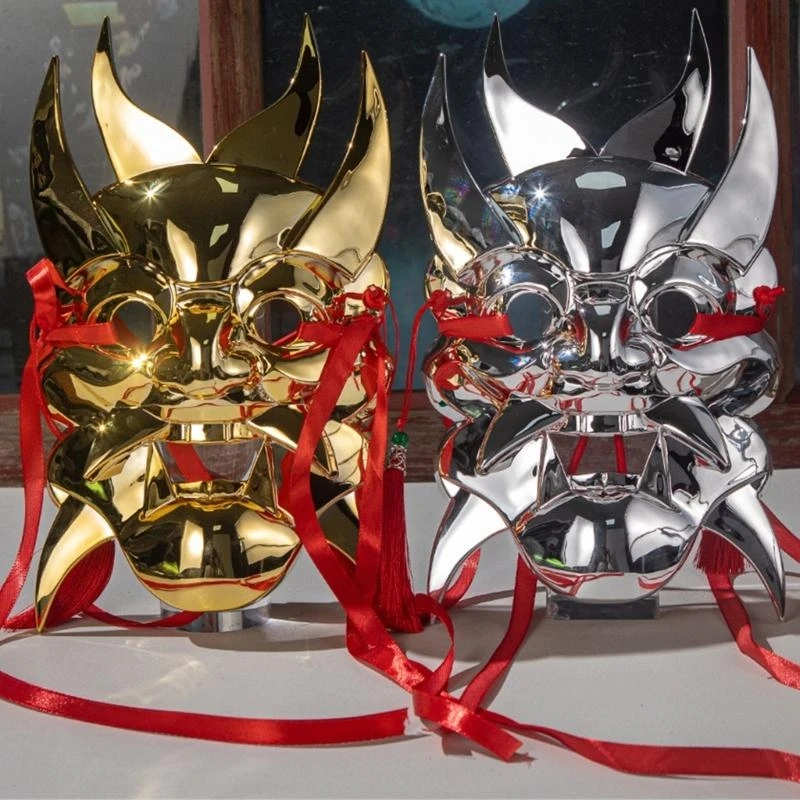 Máscara mascarada metálica Marca completa Full Mask Halloween Accesorios cosplay para mujeres adultas Hombres Mascarada