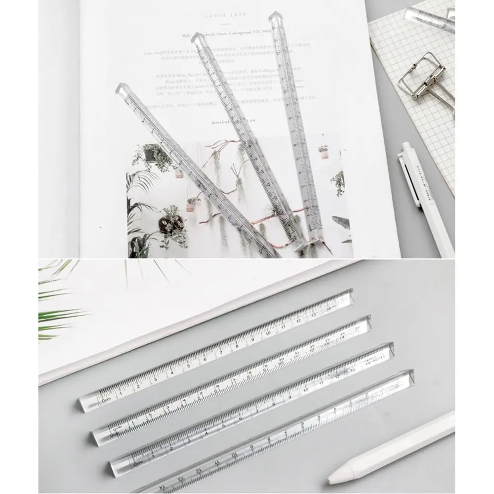 Style Student Stationery School Supplies  Scale Triangular Rulers Plastic Ruler Transparent Triangle Ruler Measuring Tools