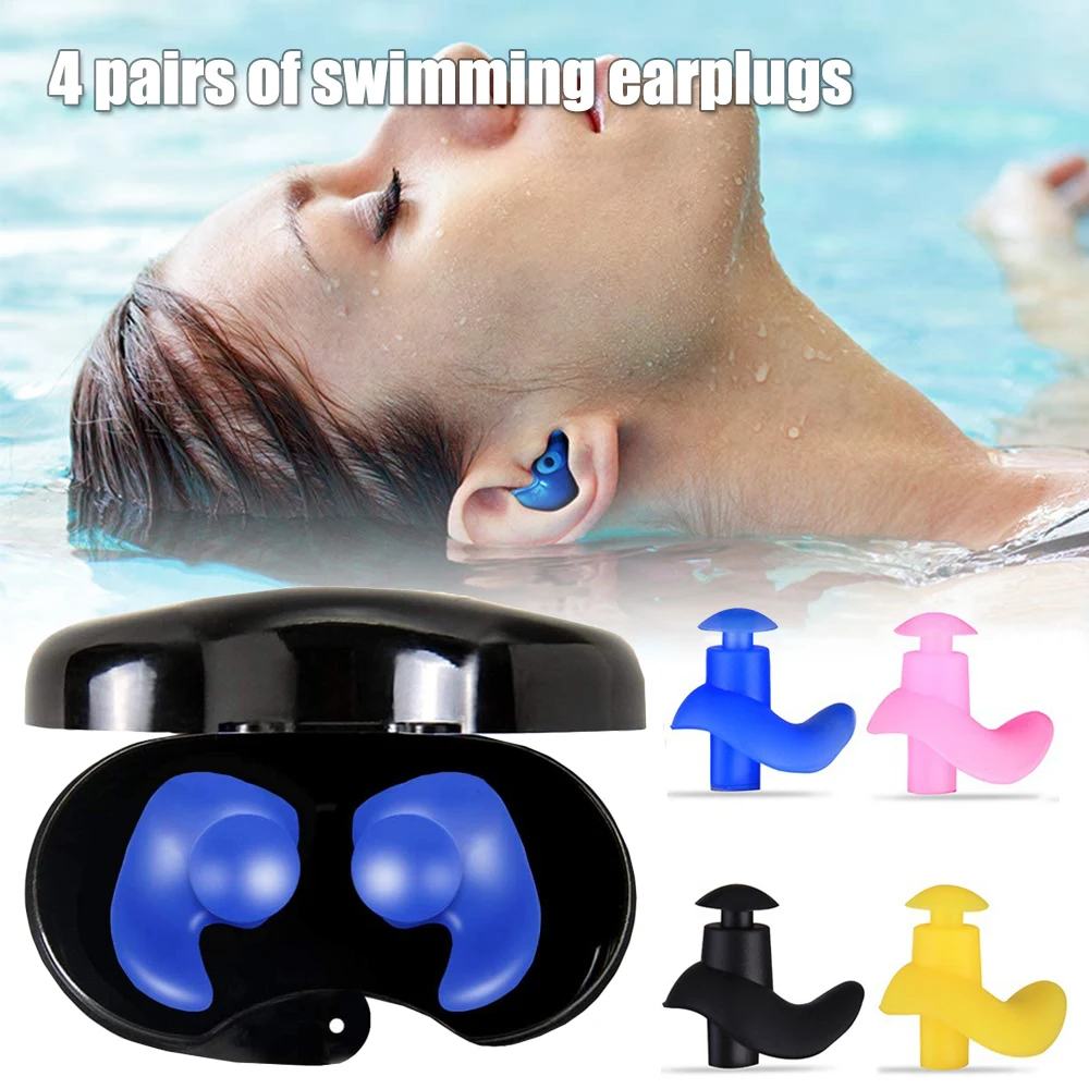 

4 Pairs Swimming Earplugs Soft Silicone Waterproof Earplugs For Swimming Diving Beach Play Children Adults Swimming Accessories