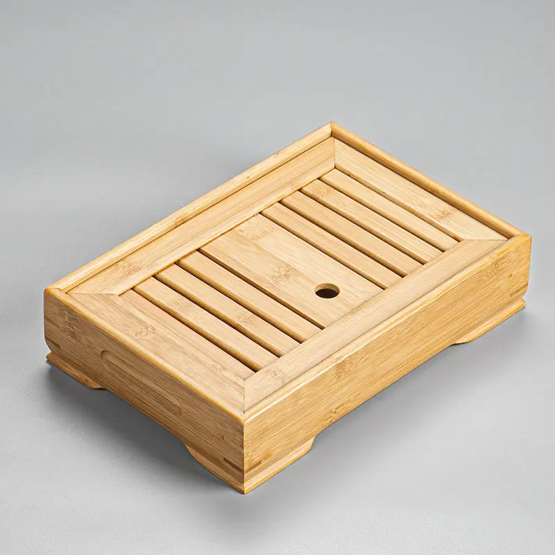 Bamboo Tray Top Grade Wooden Japanese Tea Tray With Drain Nanzhu Kungfu Simple Household New Gongfu Tea Set Board Rectangular