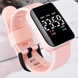 Menina bonito relógio crianças relógio rosa silicone pulseira esportes criança estudantes relógio eletrônico digital pulseira menino relogio para 6-15