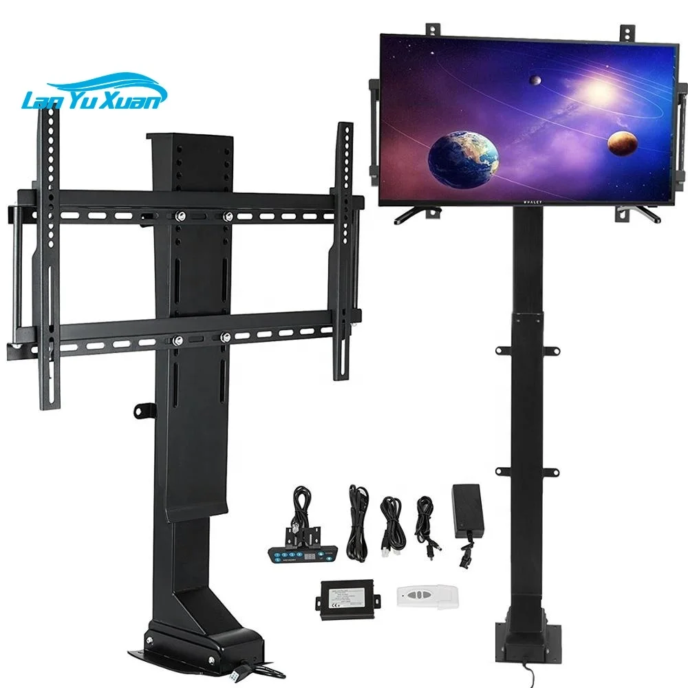 SHC330-D1000  long stroke electric telescoping tv bracket height adjustable tv stand for meeting room screen below 70