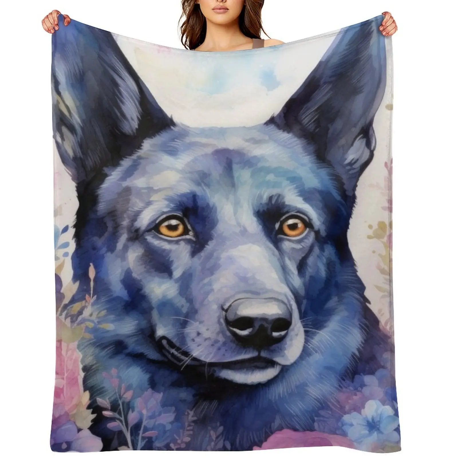 

beautiful Australian Kelpie herding dog dog art Throw Blanket Blankets For Baby Fashion Sofas Single Shaggy Blankets