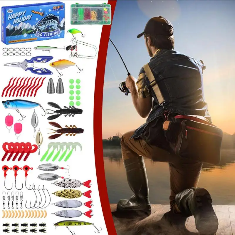 

Fishing Lure Sets For Bass 101X Freshwater Bass Fishing Kit Trout Fishing Tackle Box Holiday Fishing Accessories Effective