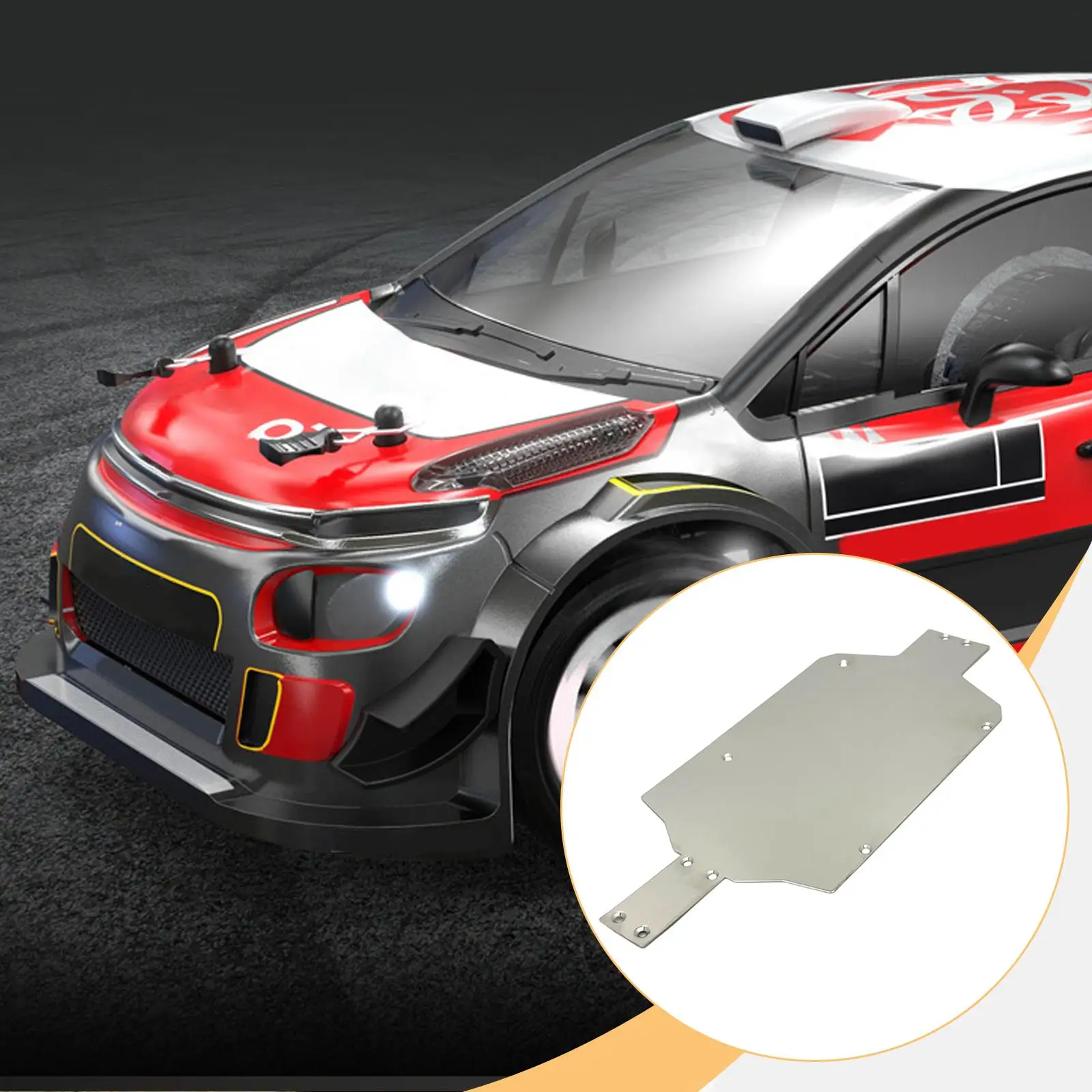 Acessórios para carro rc, placa de chassi de aço inoxidável para veículo em escala 1/14, peças de atualização diy, substituição