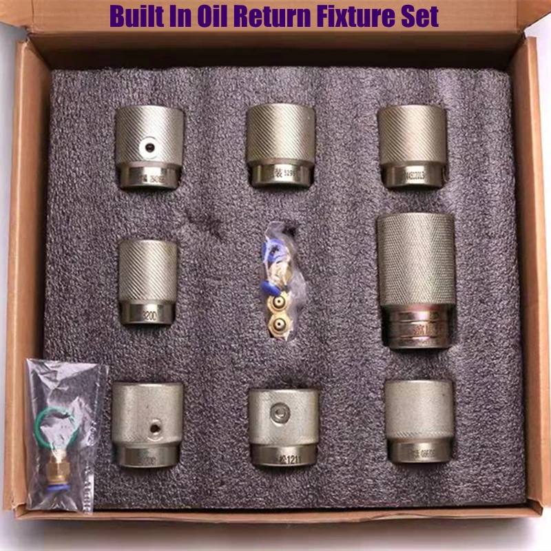 for Bosch Denso Delphi Cummins CAT Diesel Common Rail Injector Oil Return Fixture Fuel Injector Built In Tool Set