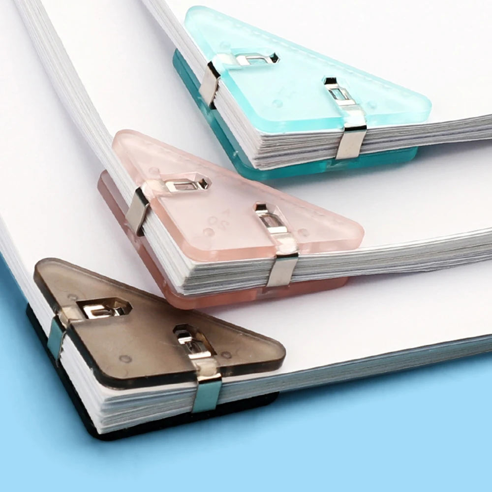 Kit 10pcs Book Clips Mini Transparent Triangle Clip for School Students