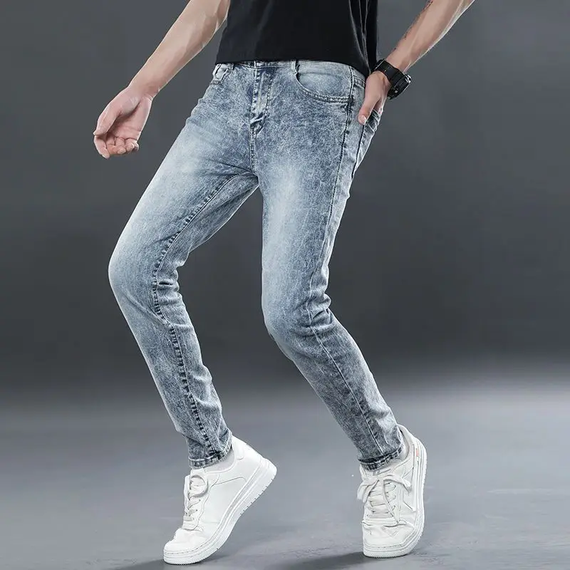 Open Crotch Outdoor Sex Pants Men's Fleece Lined Jeans for Male Winter Warm Mens Skinny Slim Fit Stretch Ripped Denim Trousers