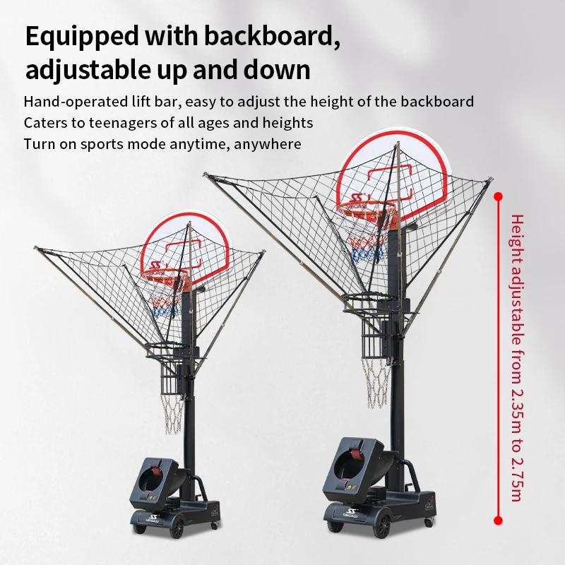 Portable Basketball Shooting Training Machine Remote Control Eco-Friendly Automatic Ball Return Foldable Durable K6809P2