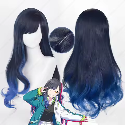Anime Shiraishi An Cosplay Wig 70cm Long Mixed Color Curly Wigs Heat Resistant Synthetic Hair